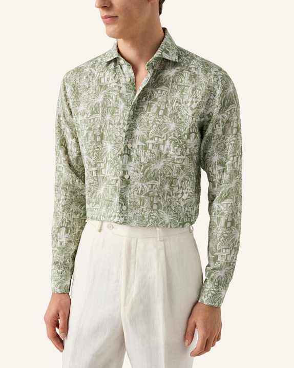 ETON Hemd Gaudí Garden Slim Fit DUNKELGRÜN