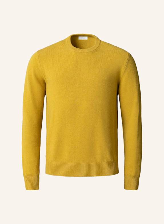 ETON Rundhalsausschnitt Kaschmirstrick GELB
