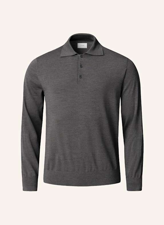 ETON Feinstrick-Polohemd DUNKELGRAU