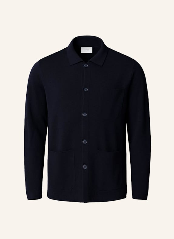 ETON Hemdjacke Milano-Strick DUNKELBLAU