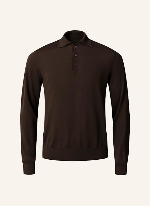 ETON Feinstrick-Polohemd BRAUN