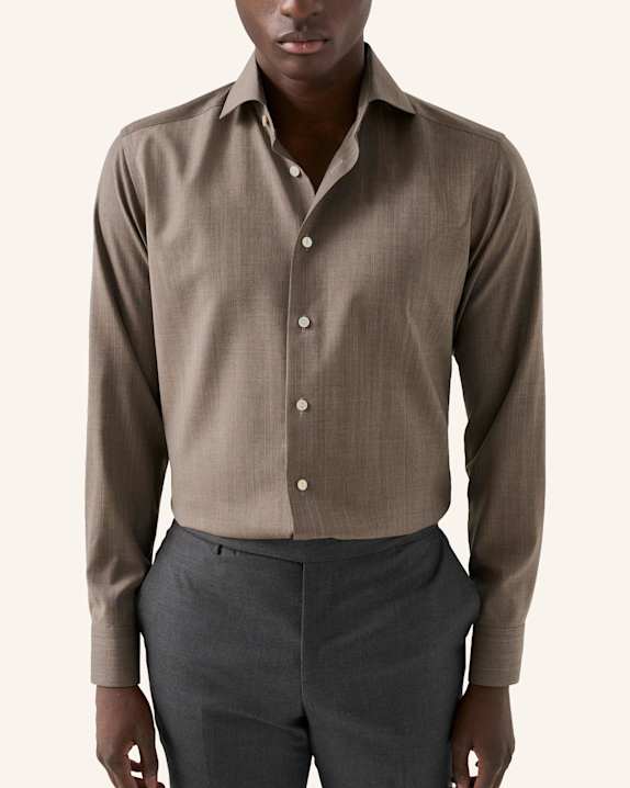 ETON Merino-Hemd Contemporary Fit BEIGE