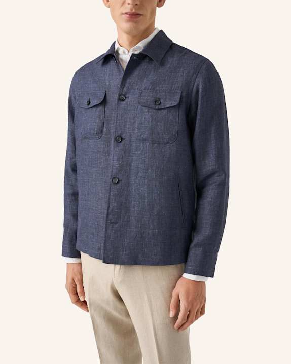 ETON Overshirt Mit Taschen Aus Leinen DUNKELBLAU