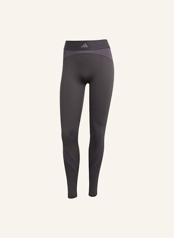 adidas HYPERGLAM SHINE FULL-LENGTH LEGGINGS GRAU/ GRÜN