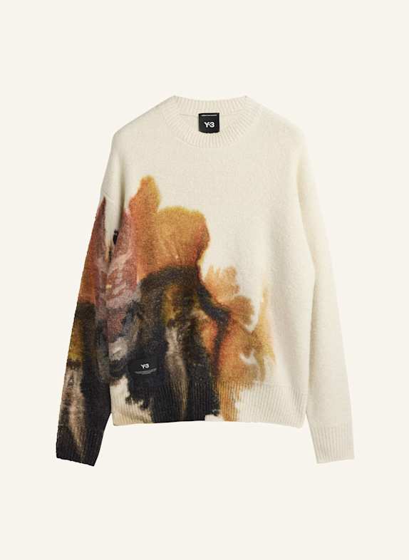Y-3 Y-3 AOP STRICKPULLOVER WEISS