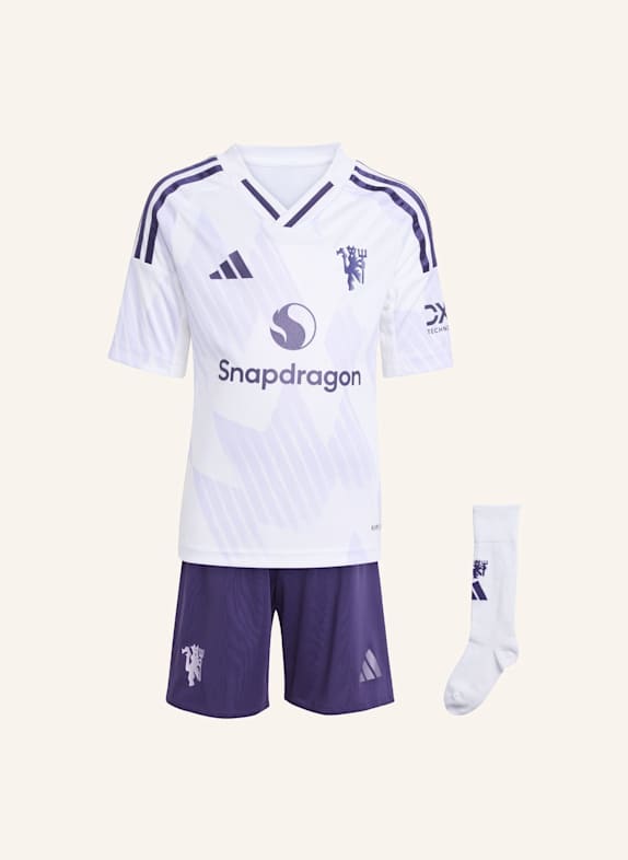 adidas MANCHESTER UNITED 25/26 KIDS MINI-AUSRÜSTUNG WEISS