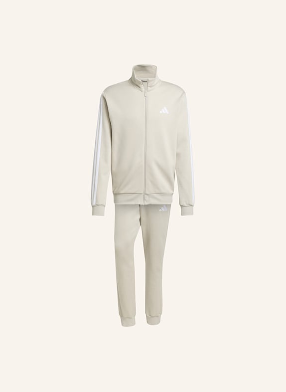 adidas 3-STREIFEN FLEECE TRAININGSANZUG BEIGE