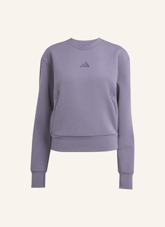 adidas DESIGNED-FOR-TRAINING ENTWORFENES WARM-UP SWEATSHIRT MIT RUNDHALSAUSSCHNITT LILA
