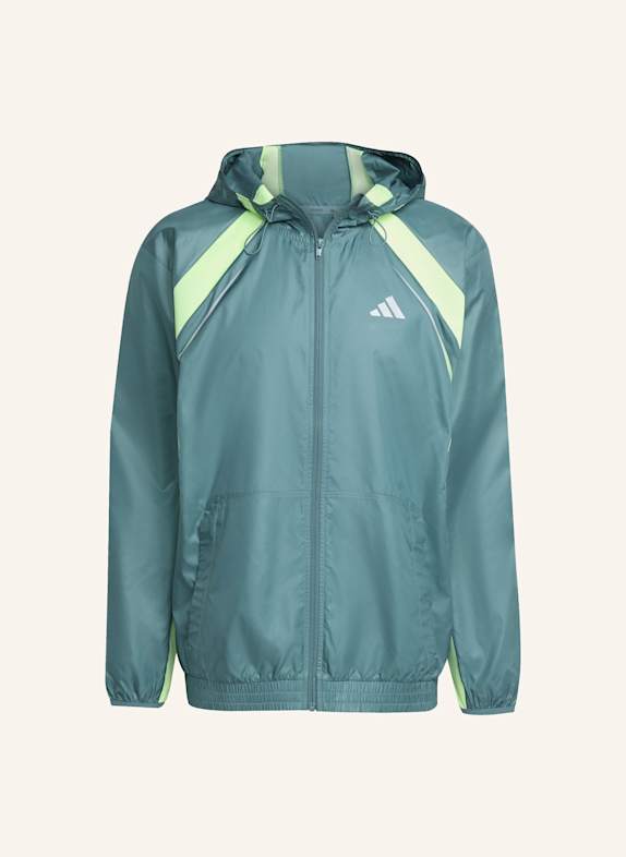 adidas TECH APPAREL WINDBREAKER TÜRKIS/ NEONGRÜN