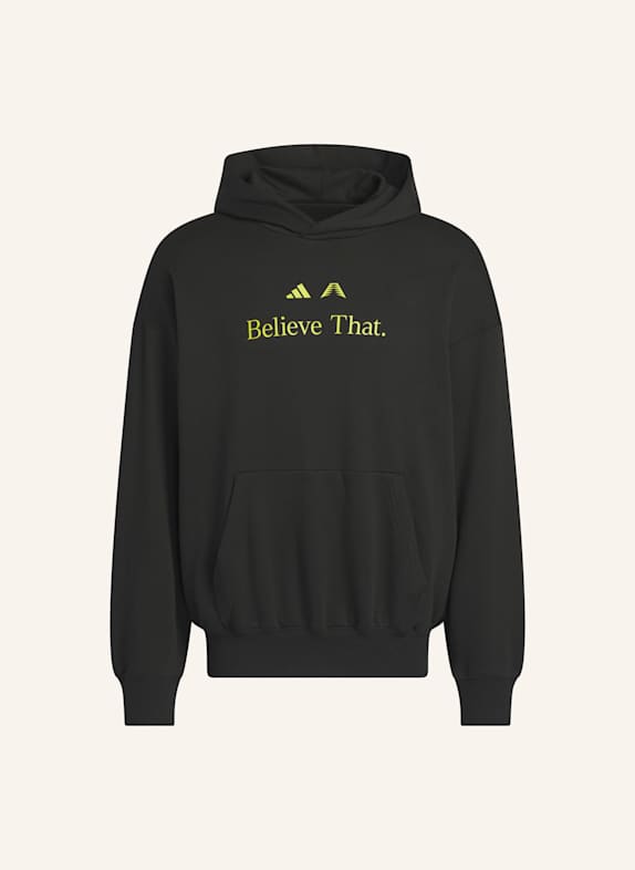 adidas ANTHONY EDWARDS BELIEVE THAT HOODIE SCHWARZ/ NEONGRÜN