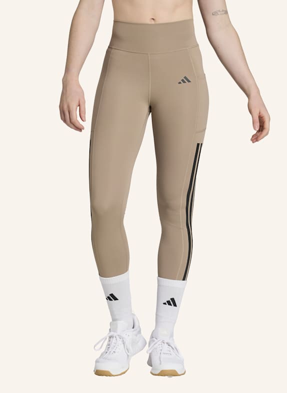 adidas Tights OPTIME 3-STRIPES BRAUN