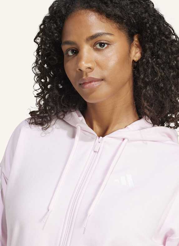 adidas ESSENTIALS 3-STREIFEN FRENCH TERRY KAPUZENJACKE WEISS