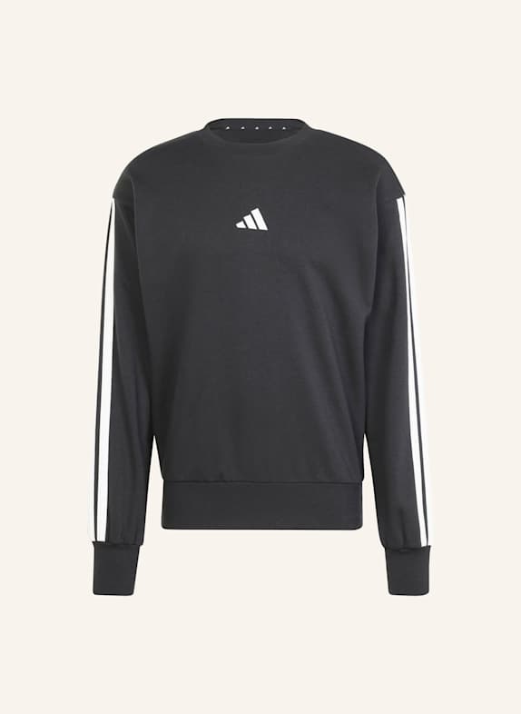 adidas ESSENTIALS 3-STREIFEN FRENCH TERRY SWEATSHIRT SCHWARZ/ WEISS