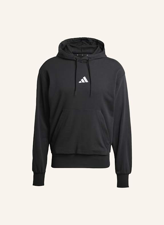 adidas ESSENTIALS FEELCOZY FRENCH TERRY HOODIE SCHWARZ/ WEISS