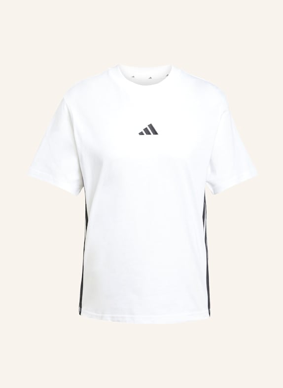 adidas T-Shirt ESSENTIALS 3-STREIFEN WEISS/ SCHWARZ