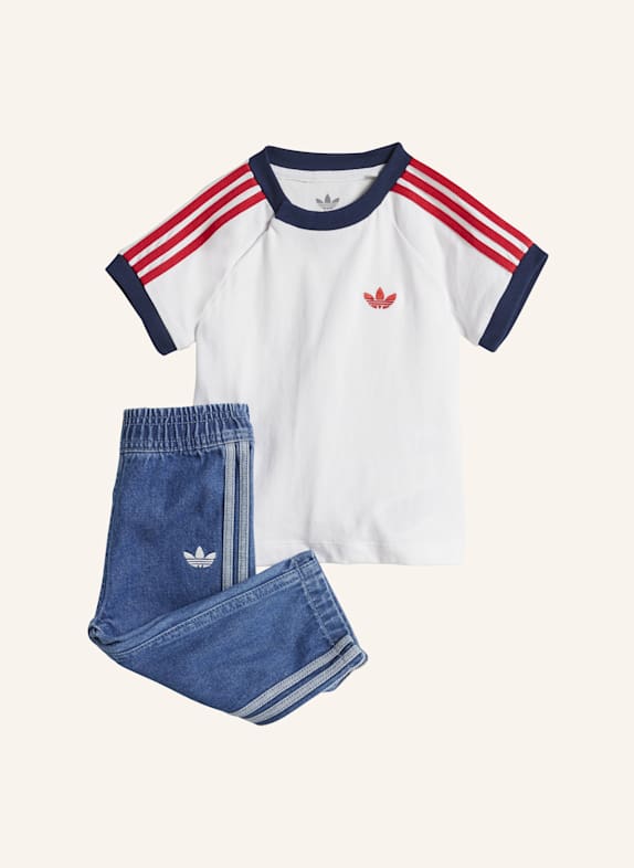 adidas Originals DENIM KIDS T-SHIRT-SET BLAU/ WEISS