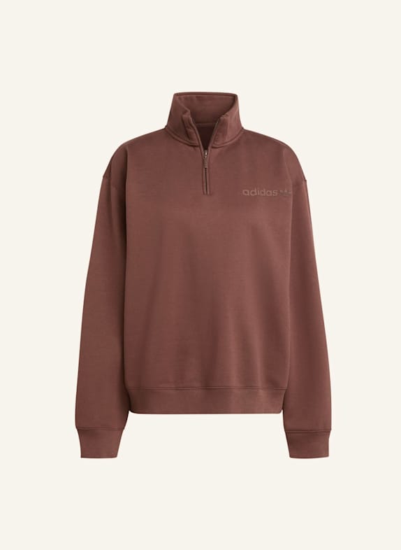 adidas Originals ESSENTIALS LINEAR QUARTER-ZIP OVERSIZED OBERTEIL BRAUN