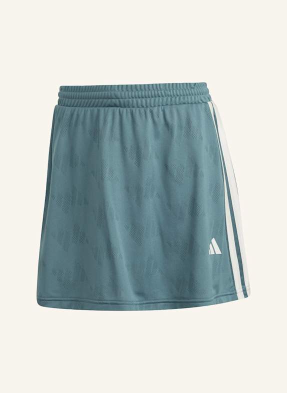 adidas STADIUM 3-STREIFEN TENNIS INSPIRIERTER JACQUARD-ROCK MIT SHORT TÜRKIS/ WEISS