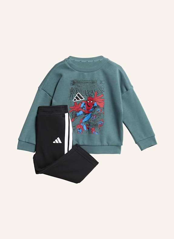 adidas MARVEL SPIDER-MAN JOGGINGHOSE KINDER TÜRKIS/ WEISS
