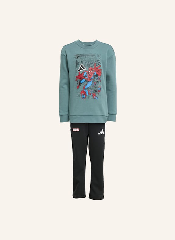 adidas MARVEL SPIDER-MAN JOGGINGHOSE KINDER TÜRKIS/ WEISS