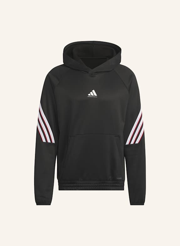 adidas WARMER ADIDAS BASKETBALL CRAZY FLEECE HOODIE SCHWARZ/ WEISS