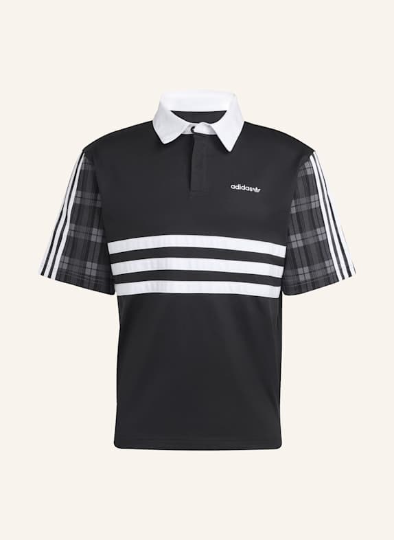 adidas Originals TARTAN REGULAR RUGBY POLOSHIRT SCHWARZ