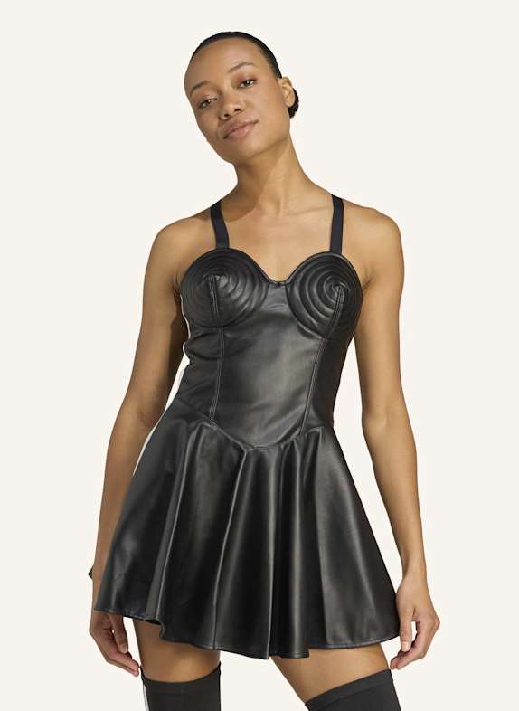 adidas Originals ADIDAS X JEREMY SCOTT KLEID AUS SYNTHETIKLEDER SCHWARZ
