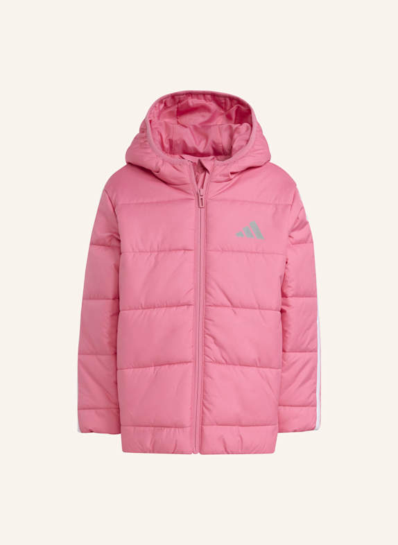 adidas ESSENTIALS 3-STREIFEN GEFÜTTERTE KINDERJACKE ROSA/ WEISS