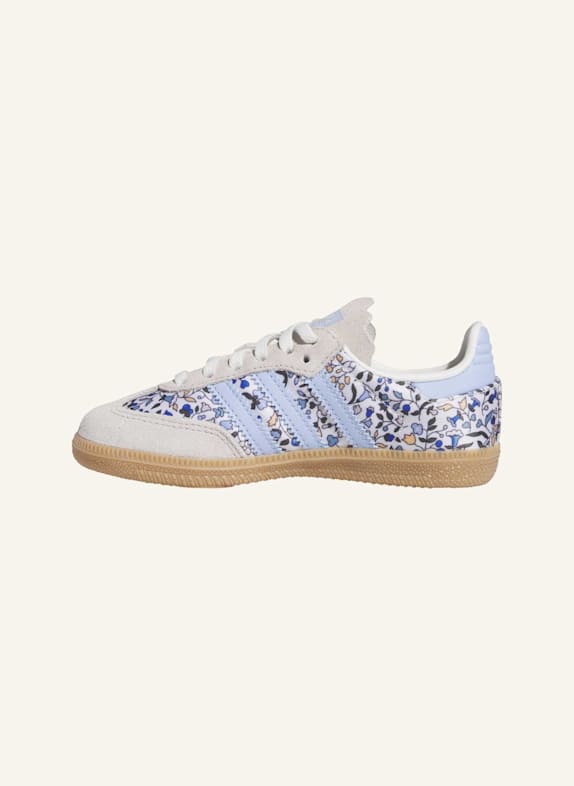 adidas Originals SAMBA OG X LIBERTY LONDON COMFORT CLOSURE ELASTIC LACE KIDS SCHUH BLAU/ WEISS/ BEIGE