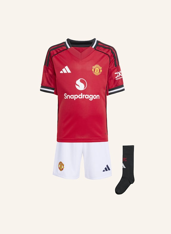 adidas MANCHESTER UNITED 25/26 HEIMTRIKOT MINI-AUSRÜSTUNG KINDER ROT