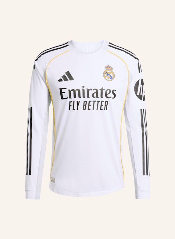 adidas REAL MADRID 25/26 LONG SLEEVE HEIMTRIKOT AUTHENTIC WEISS
