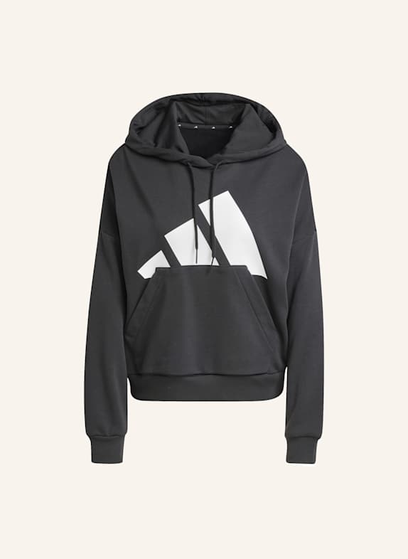 adidas ESSENTIALS BIG LOGO FRENCH TERRY LOOSE HOODIE SCHWARZ / WEISS