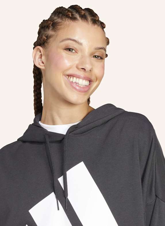 adidas ESSENTIALS BIG LOGO FRENCH TERRY LOOSE HOODIE SCHWARZ/ WEISS