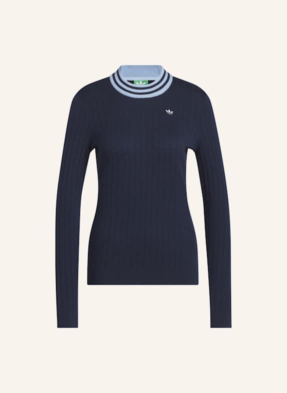 adidas ORIGINALS CASHMERE KNIT PULLOVER BLAU