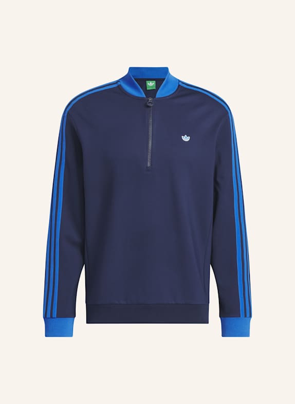 adidas ORIGINALS 3-STREIFEN 1/4 ZIP SWEATSHIRT BLAU