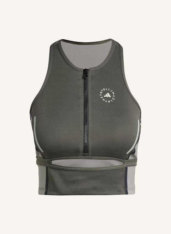 adidas by Stella McCartney ADIDAS BY STELLA MCCARTNEY HIGH NECK CROP-TOP GRAU