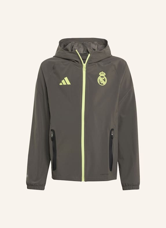 adidas REAL MADRID TIRO 25 COMPETITION VIS TECH TRAVEL KIDS JACKE GRAU/ GELB
