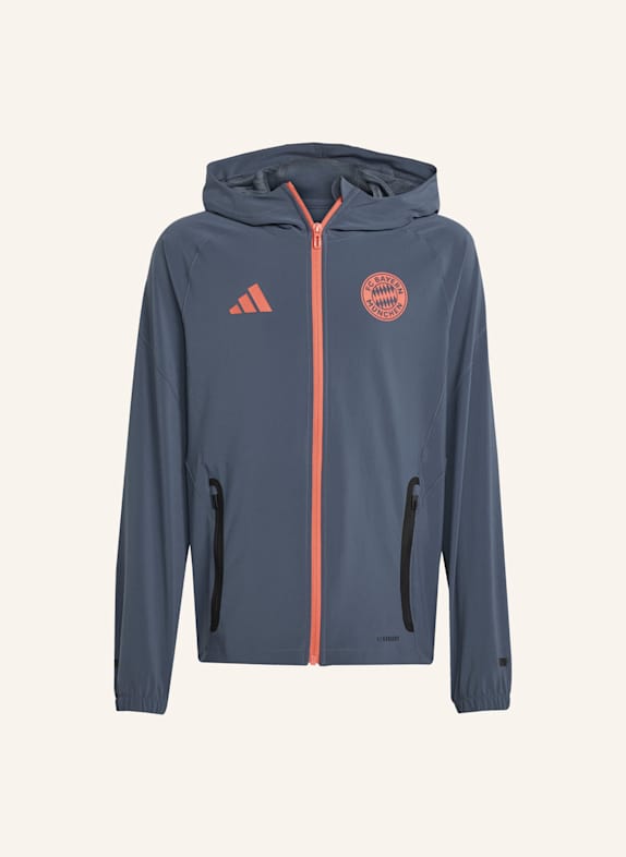 adidas FC BAYERN MÜNCHEN TIRO 25 COMPETITION VIS TECH TRAVEL JACKE FÜR KINDER GRAU/ ORANGE
