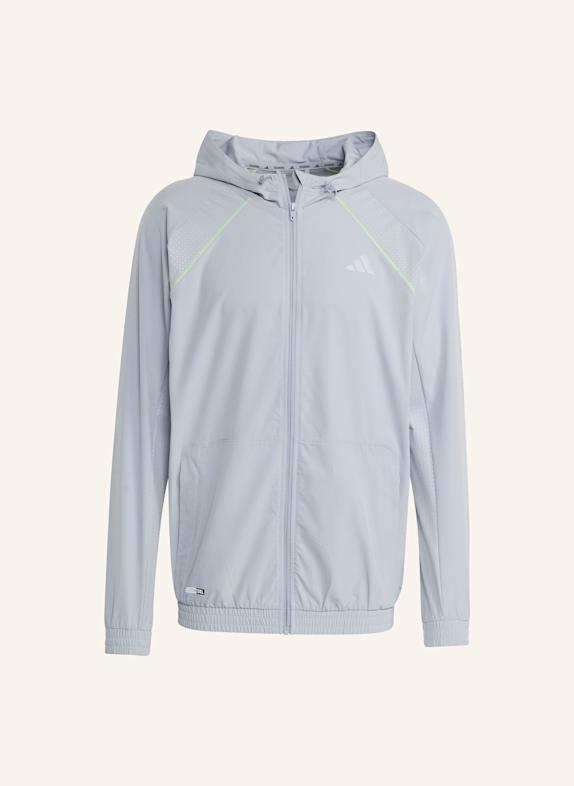 adidas TECH APPAREL TRAININGSJACKE GRAU/ NEONGRÜN