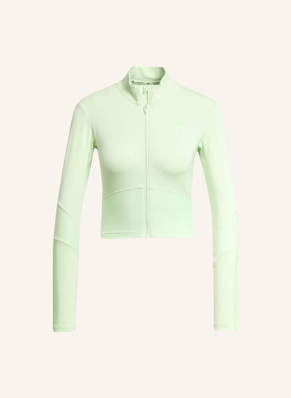 adidas HYPERGLAM RIB ZIP THRU COVER UP GRÜN/ NEONGRÜN