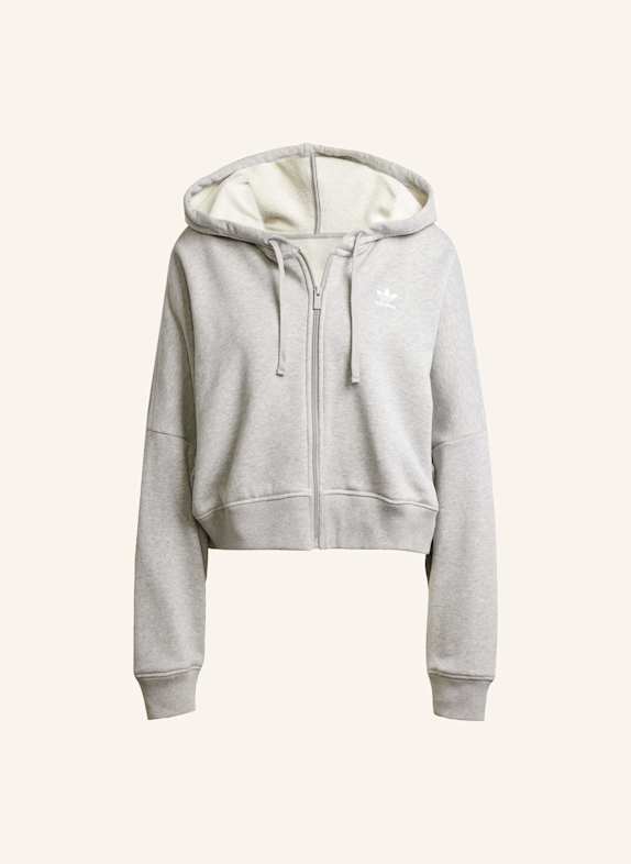 adidas Originals ESSENTIALS SHORT FRENCH TERRY KAPUZENJACKE GRAU