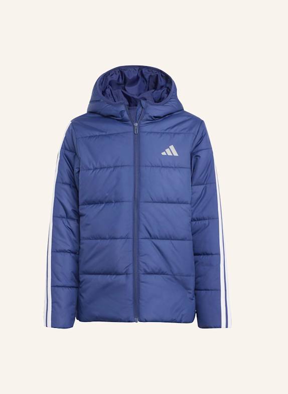 adidas ESSENTIALS 3-STREIFEN GEFÜTTERTE KINDERJACKE BLAU/ WEISS