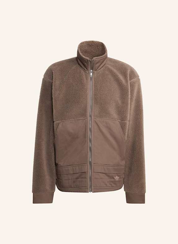 adidas Originals HOCHWERTIGE ESSENTIALS POLARFLEECE-JACKE MIT DURCHGEHENDEM REISSVERSCHLUSS BRAUN