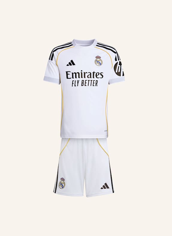 adidas REAL MADRID 25/26 JUNIOR-HEIMAUSRÜSTUNG WEISS