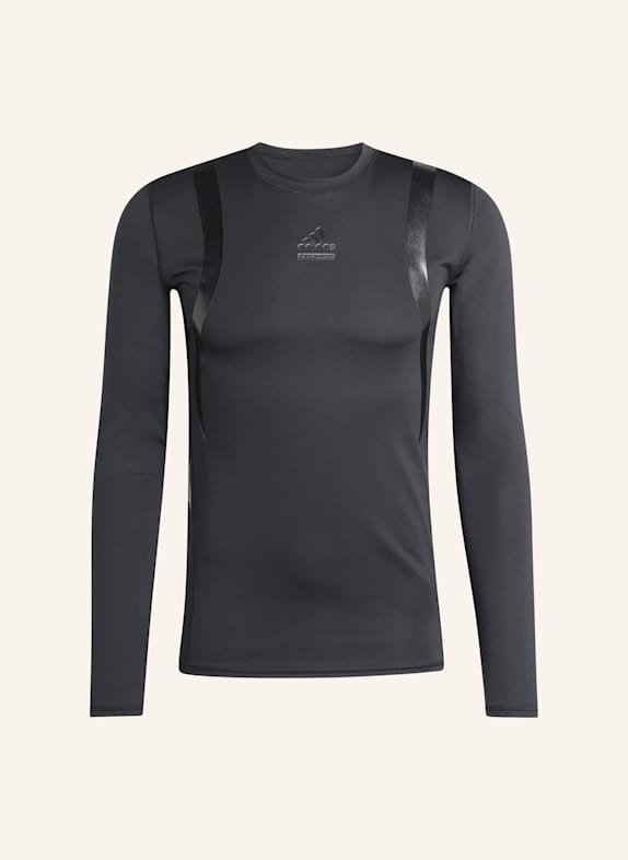 adidas Originals TECHFIT ENG GESCHNITTENES LONGSLEEVE SCHWARZ