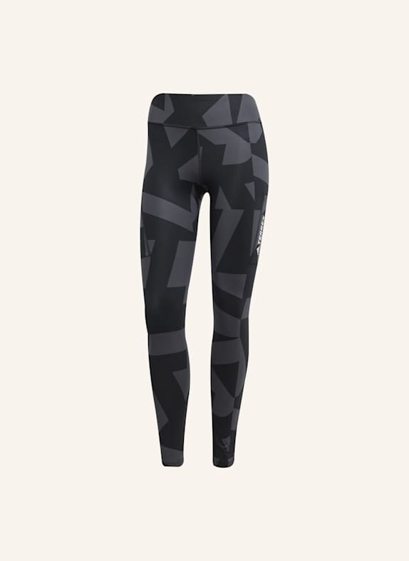 adidas TERREX TERREX MULTI PRINTED LEGGINGS GRAU/ SCHWARZ