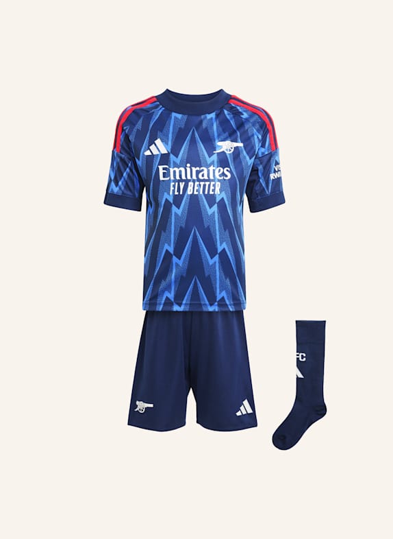 adidas FC ARSENAL 25/26 MINI-AUSWÄRTSAUSRÜSTUNG BLAU/ SILBER