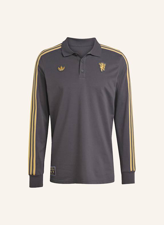 adidas Originals MANCHESTER UNITED TERRACE ICONS LANGÄRMELIGES POLOSHIRT SCHWARZ