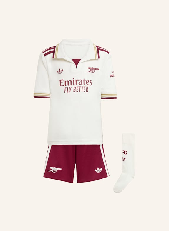 adidas FC ARSENAL 25/26 KIDS MINI-AUSWEICHAUSRÜSTUNG WEISS/ ROT