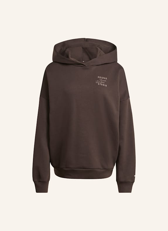 adidas 3-STREIFEN STUDIO HOODIE BRAUN
